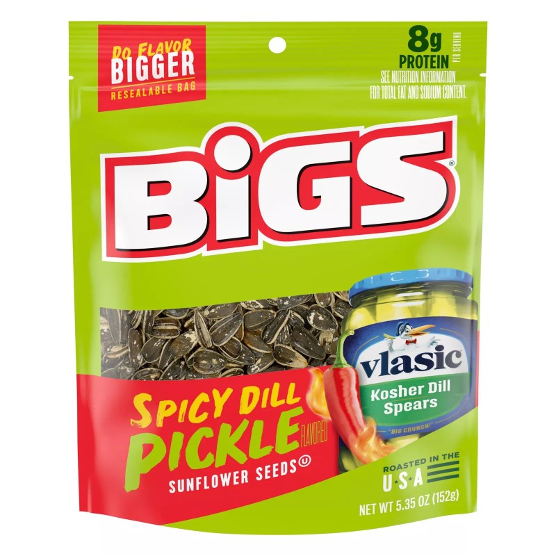 BIGS Vlasic Spicy Dill Pickle Flavored Sunflower Seeds, 5.35 oz.