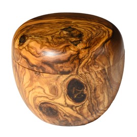 Cleminson® Olive Wood Pot for Salt, Sugar, Spices and Herbs with Lid