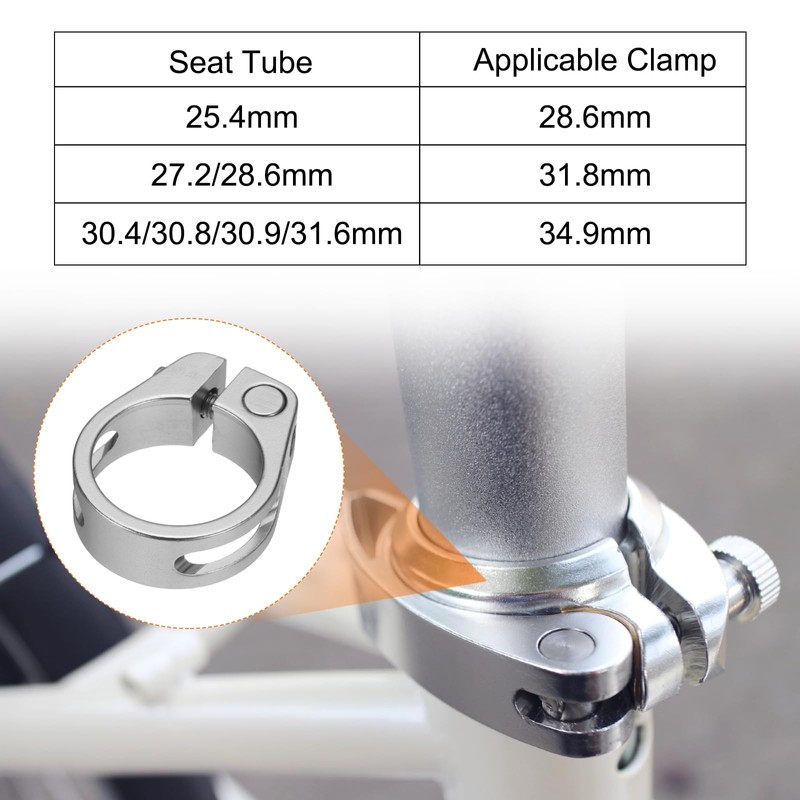 HARFINGTON Bike Seat Post Clamp 31.8mm Clip Aluminum Alloy Bicycle