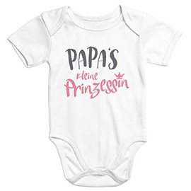 MoonWorks® Short Sleeve Baby Bodysuit Papas Little Princess Onesie Girls, daddy's princess white