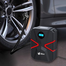 üBon Tyre Inflator: Effortless Inflation Made Easy, 12v Digital & Electric Car Pump for Tyres with Led Light, Auto Pump/Shut Off, Carry Case