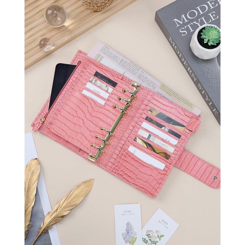 Smartfee Leather Personal Organizer Planner – 6 Rings Notebook Binder