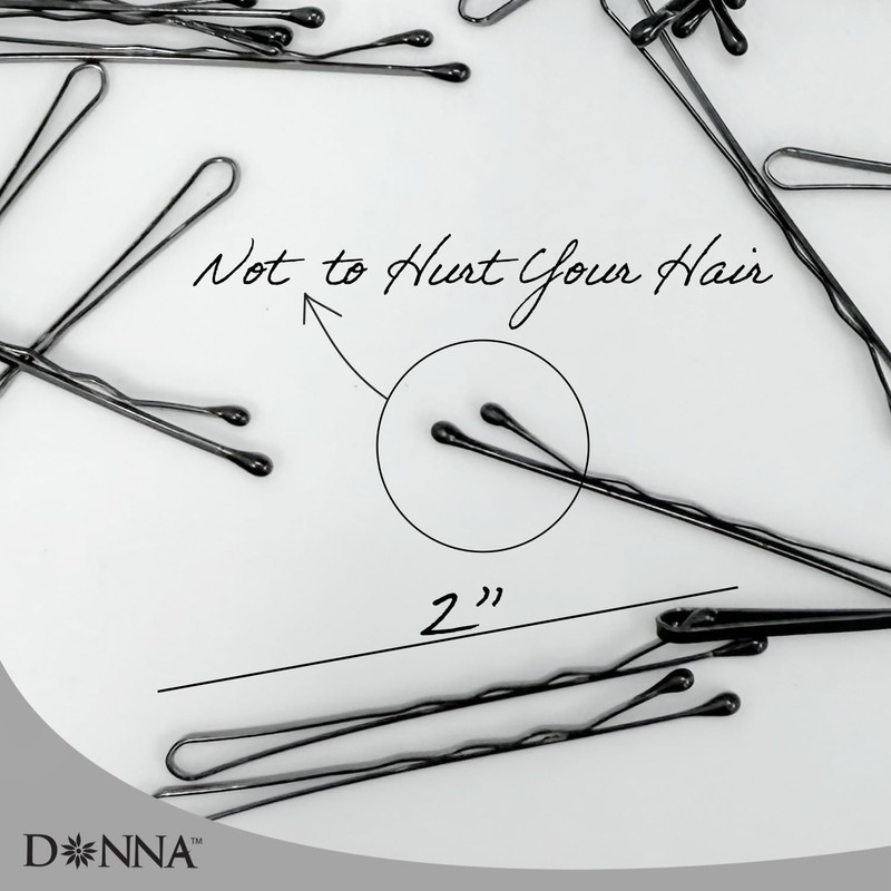 Donna 2-Inch Bobby Pins for Women - 300PCS Black Hair