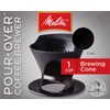 Melitta Coffee Maker, Single Cup Pour-Over Brewer, Black (Pack of