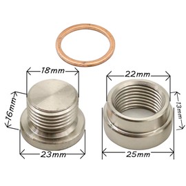 GXARTS 12mm Transmission Drain Plug Kit Steel Bung & Steel Plug+Washer Transmission Sump Drain Plug Oil pan drain plug (Weld In)