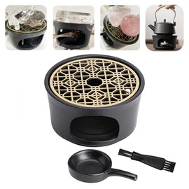 NGELOM Purifying Dish, White Sage, Palo Santo Saucer, Power Stone and Accessories Purification, Tea Warmer, Tea Incense Burner, Aroma Pot, Multi Function, For Purifying Sage, Incense, Incense, Aroma,
