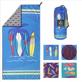 4Monster Microfiber Beach Towel with carry bag Sand Proof Travel Towel Quick Dry Lightweight Towel for Hiking Yoga Gym Sports Swimming Camping Fitness Bath