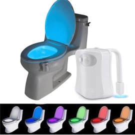 Glamified Toilet Motion Sensor Light, 16 Colors Changing Sensor LED Washroom Night Light Inside Toliet Lamp, PIR Motion Activated Waterproof Bathroom Accessory, Fits Any Toilet (2 Pack)