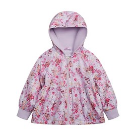OshKosh B'gosh Baby Girl's Midweight Water-Resistant Hooded Peplum Jacket, Ditsy Floral