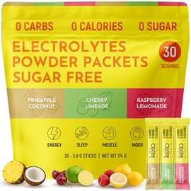 Keto Vitals Polvo de electrolitos cetogénicos tropicales sin azúcar - Electrolitos con potasio, magnesio, sodio y calcio - Paquetes de polvo de...    