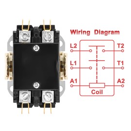 Heschen HVAC Motor Contactor, HSJL-40/2, 2 Poles, 40A, 120VAC 50/60Hz Coil, for Air Conditioner, Heat Pump, Refrigeration Systems, UL Listed