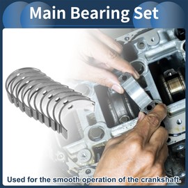 A ABSOPRO Main Bearing Set No.1221521B00 for Nissan MICRA 1 1982-1989 Engine Crankshaft Main Bearing Metal Silver Tone 10 Pcs