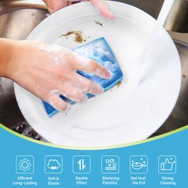 AIDEA AIDEA Non Scratch Scrub Sponge, 24Count, Sponges for Dishes, Sponges Kitchen, Cleaning Sponge, Cleans Fast Without Scratching, Stands Up to Stuck-on Grime, Cleaning Power for Everyday Jobs