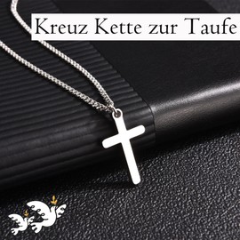 PDTU Christening Gifts Boys, Cross Chain Gift for Christening for Boys Boys, Christening Cross Christening Gifts for Boys Children Son Grandson Nephew Godchild from Mum Dad Christening Godfather