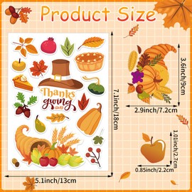 SEPGLITTER Fall Stickers Autumn Stickers 24 Sheets Happy Thanksgiving Turkey Stickers Maple Leaf Stickers for Cards Envelope Thanksgiving Theme Party Classroom Decor Supplies