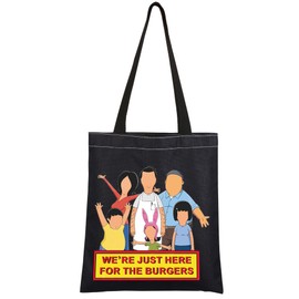 CMNIM B Burgers TV Show Merchandise Gift We’re Just Here for The Burgers Tote Bag Family Shoulder Cartoon Lover Gift