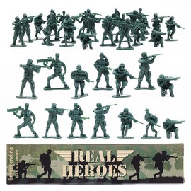 Entervending Army Men Action Figures - 2” Small Soldiers for Boys - 18 Pcs Green Army Soldier Toy Playset -Gift Ready Military Toys - Army Party Favor Decorations - Birthday Toys