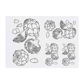 4 x 'Artichoke' Temporary Tattoos - Water Resistant, Skin-Safe, Non-Toxic Transfers, Mixed Sizes (TO00062960)