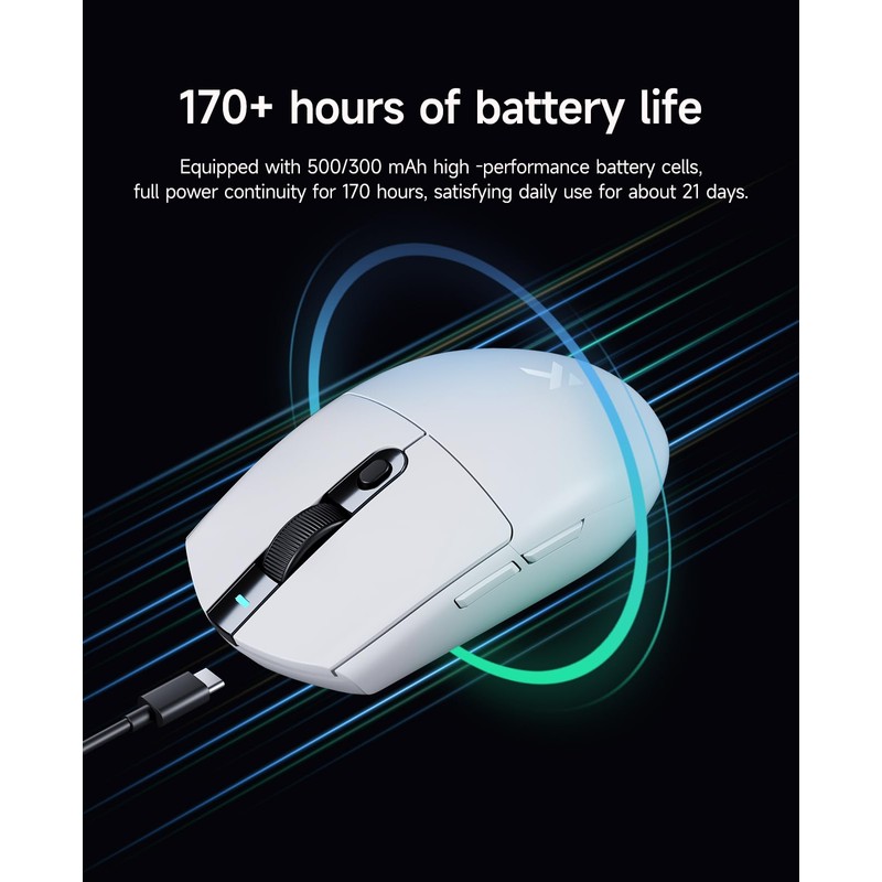 Mchose G3 Ultra Wireless Gaming Mouse，Dual 8K Polling Rate Focus