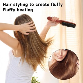 BNGXR Boar Bristle Brush, Pack of 3 Hair Brush, Wild Boar Bristles, Natural Bristle Brush for Thin, Hairdresser Comb Comb for Improving Hair Texture, Hair Detangling and Detangling