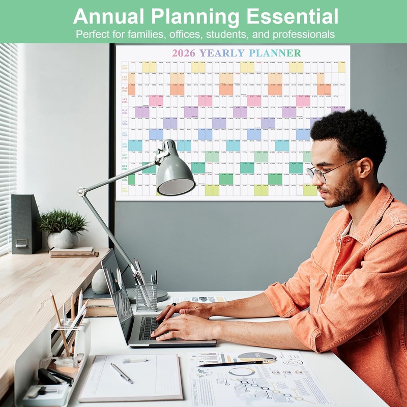 24" x 36" Exellewis 2026 Wall Calendar, Folded Large Paper