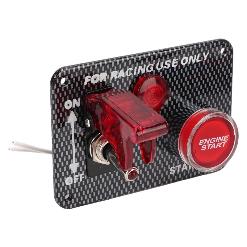 Ignition Switch Panel Kit 12V 40A Carbon Fiber Racing Style
