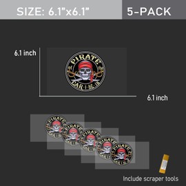5pcs Pirate of The Car I Be in Sticker Decal for Car Truck Bumper Window Vehicles (6.1x6.1)