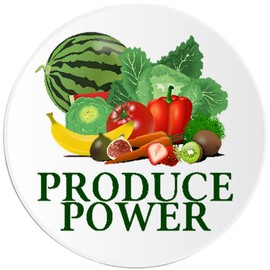 Kiwi Gifts Produce Power - 100 Pack Circle Stickers 3 Inch - Fruits Vegetables Garden