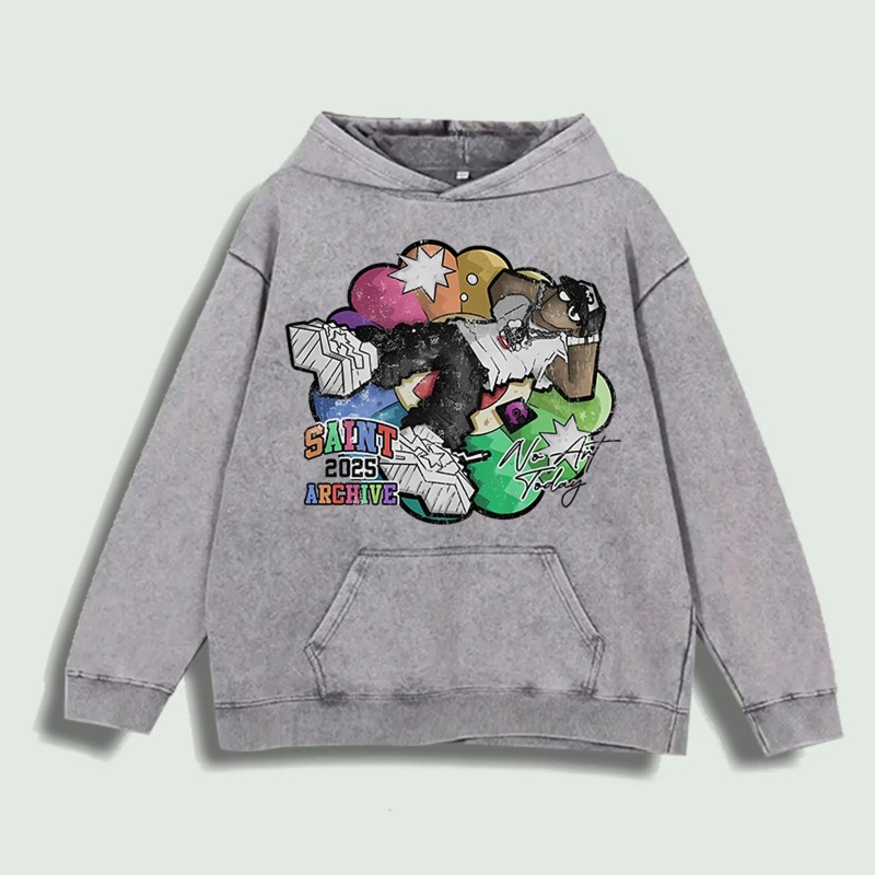 Saint 25 Archive Graphic Hoodie 100% Cotton US Warehouse 6