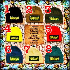 SOUNDGARDEN BLACK ( OTHER COLORS ) PATCHED BEANIE  NECKLACE