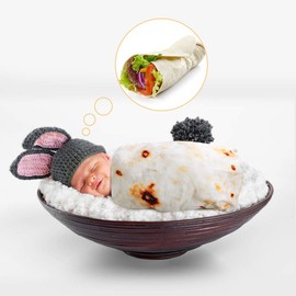 Outivity Burritos Wrap Novelty Blanket, Realistic Food Tortillas Burritos Blanket,Soft Plush Round Throw Blanket for Bed,Couch or Travel