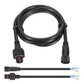 PATIKIL 3.28Ft 3 Pin Extension Cable Wire, 18AWG Waterproof IP67 Extension Cord with 7.87" Male Female Connector kit for Boat Car Truck Indoor/Outdoor Solar LED Strip Light, Black