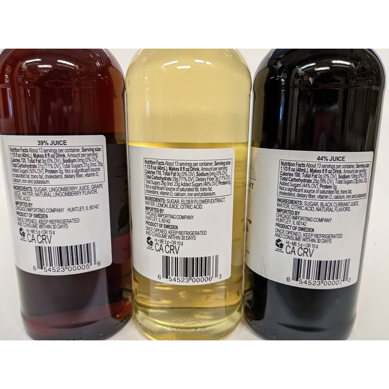 Lars Drink Concentrate - 3 pack - Lingonberry, Elderflower, Black