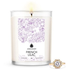 JewelScent French Lilac Home Jewelry 18oz Surprise Ring Candle Size 10