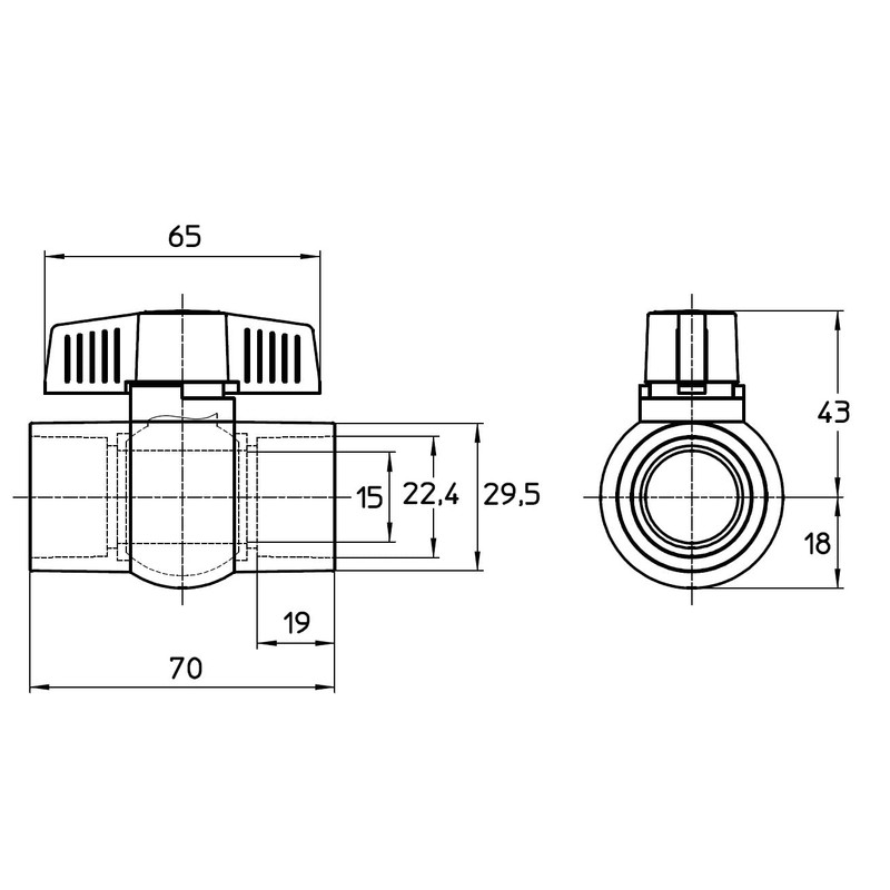 SANEI PVC Ball Valve Resin Irrigation Agriculture Nominal 13 VXH62-13-ZA