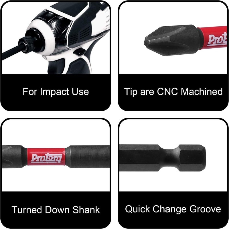 Protorq 6Pc Torx15 T40 6 Inch Power Bits Set With