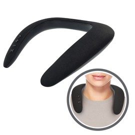 Operitacx Hanging Neck Wireless Shape Speaker with Immersive Stereo Sound Comfortable Wearable Design for Music Calls and Gaming Black