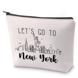 ZJXHPO NYC Besties Trip Travel Case New York Travel Gift Let’s Go to New York Lover Makeup Bag New York Vacation Gift New York Journey Souvenir (C-New York)