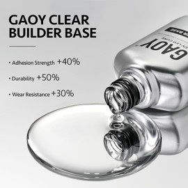GAOY Clear Builder Gel for Nails, 16ml Rubber Base Builder Gel, Nail Strengthener in a Bottle, Soak Off Long Lasting UV Light Cure Nail Art DIY