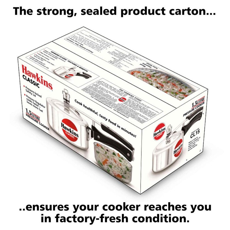 Hawkins Aluminium 1.5 Litre Classic Pressure Cooker,Best Inner Lid Cooker,Small