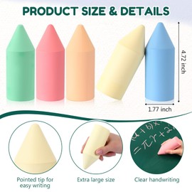 Fulmoon 5 Pcs Jumbo Sidewalk Chalk 4.5 Inch Non-toxic Large Chalk for Women Men Outdoor Art Non Toxic Washable Street Chalk for Adults Drawing Painting Graffiti