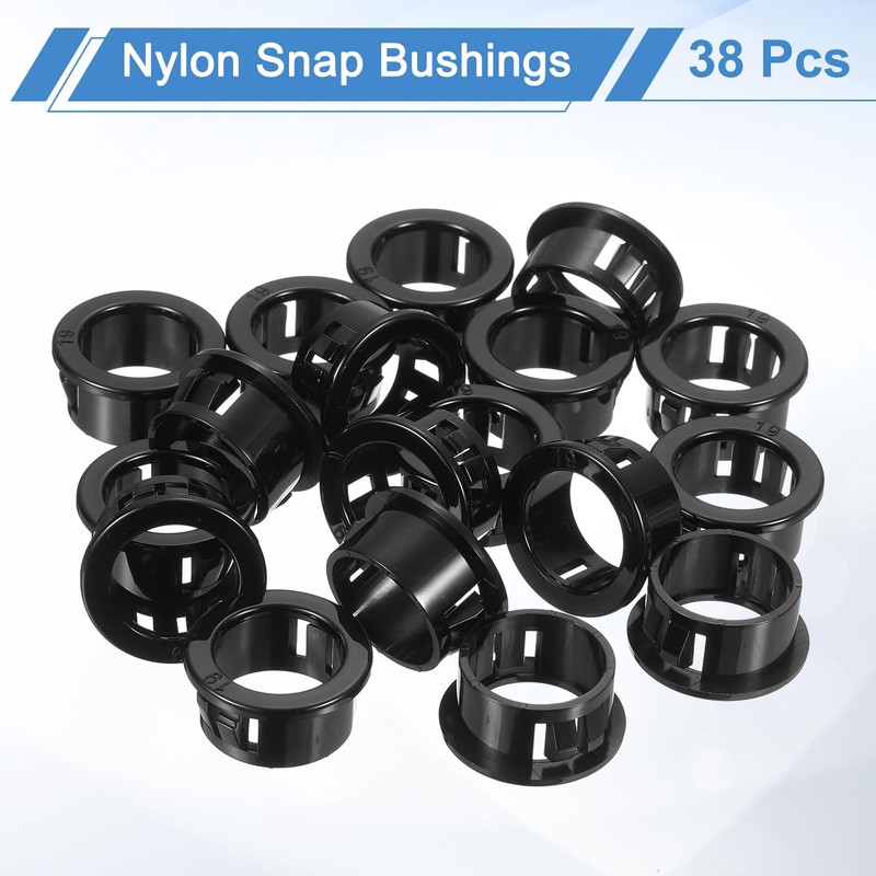uxcell 38 Pcs Cable Snap Bushing Grommet, 3/4" Mounting Dia