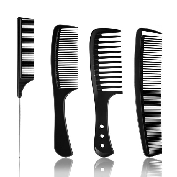 Hair Comb Set, Heat Resistant Anti-Static Hairdressing Comb Professional Hairdressing Comb with Teeth for Hair Cutting and Hairdresser (Black)
