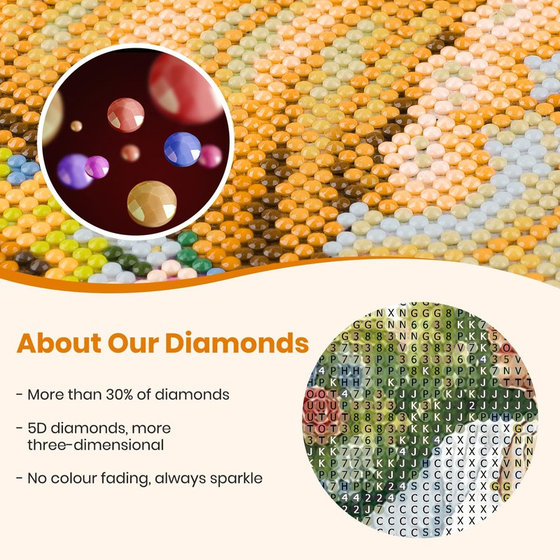 MAXBYE Diamond Painting Arts Kits, 5D Silver-Haired Woman Round Full