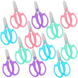 Yihurlm 12 Pcs Flower Scissors, Stainless Steel Floral Shear, Premium Garden Pruning Shears, Sharp Garden Scissors, Flower Shears for Fresh Flowers Gardening (Blue, Green, Pink, Violet)