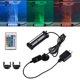 Carefree Fish Aquarium 4/8/12/16/24In Led Nanometer Materials Air Stone Strip Ⅱ and Tube Fish Tank Oxygen Stone Bubble Wall RGB Light Waterproofing Grade IP68(Air Pumps not Included