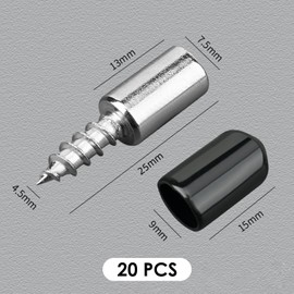 20PCS Wardrobe Screws for Shelves, Cabinet Accessories, Glass Shelf Support Screws, Furniture Shelf Screw Brackets, Self Tapping Floor Supports, Screw Shelf Supports for Shelves