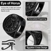 Black Wedjat Eyes Ring For Women Men, Stainless Steel Eye