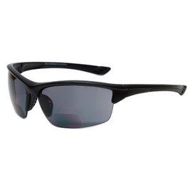 Calabria Sport 202BF Bifocal Safety Glasses 3.00 Tortoise Amber/Black Grey 2PACK Men Women Wrap Around Semi-Rimless Anti Fog