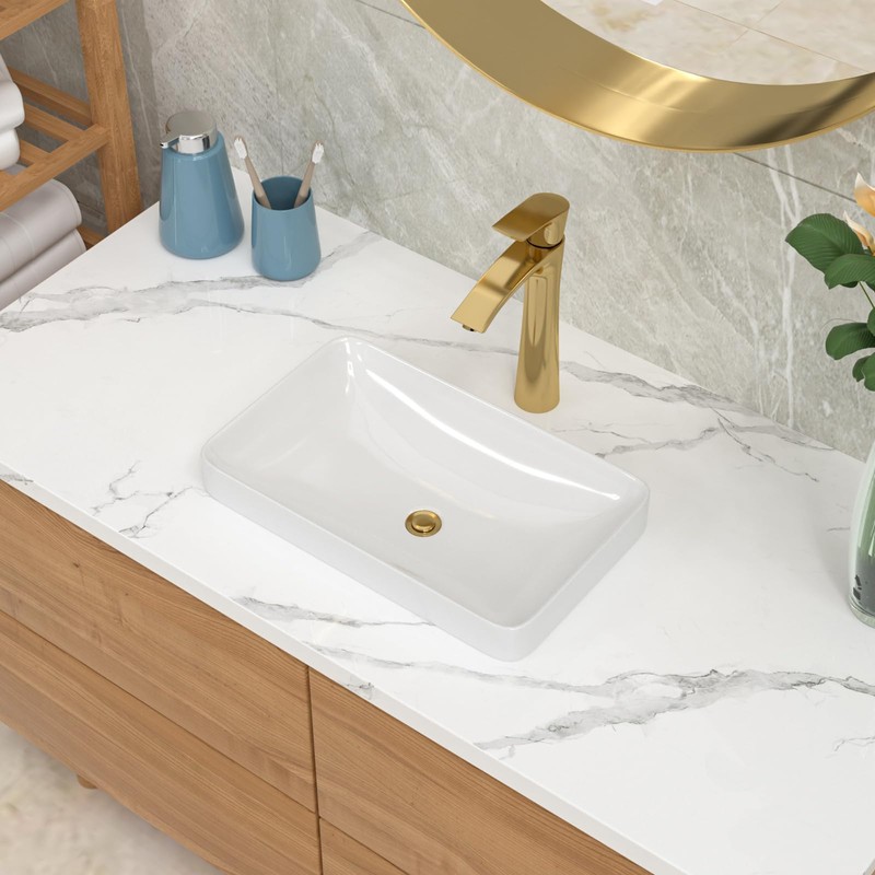 Lordear Vessel Sink Bathroom Semi Recessed Sink 19 x 12